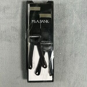 Jos A Bank Black Suspenders Braces Leather Tabs Adjustable NIB